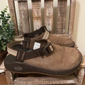 Chaco Pedshed Womens Size 6.5 Shoes Brown Nubuck Leather Slip On Clogs